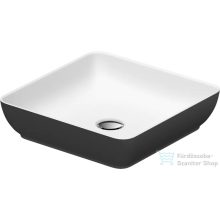   Duravit SIVIDA DuroCast Plus 40x40 cm-es pultra ültethető mosdó csaplyuk nélkül, matt fehér/matt sötétszürke 266001FI00