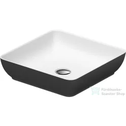   Duravit SIVIDA DuroCast Plus 40x40 cm-es pultra ültethető mosdó csaplyuk nélkül, matt fehér/matt sötétszürke 266001FI00