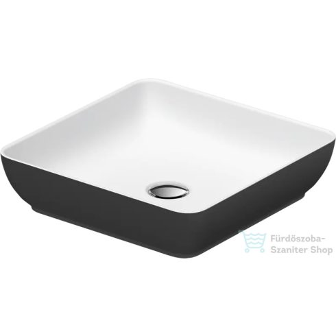 Duravit SIVIDA DuroCast Plus 40x40 cm-es pultra ültethető mosdó csaplyuk nélkül, matt fehér/matt sötétszürke 266001FI00