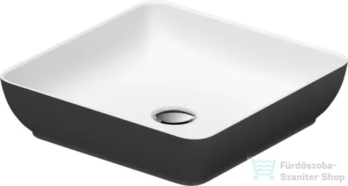 Duravit SIVIDA DuroCast Plus 40x40 cm-es pultra ültethető mosdó csaplyuk nélkül, matt fehér/matt sötétszürke 266001FI00