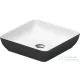 Duravit SIVIDA DuroCast Plus 40x40 cm-es pultra ültethető mosdó csaplyuk nélkül, matt fehér/matt sötétszürke 266001FI00
