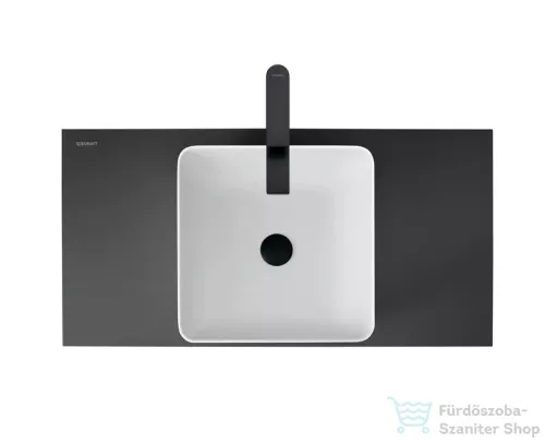 Duravit SIVIDA DuroCast Plus 40x40 cm-es pultra ültethető mosdó csaplyuk nélkül, matt fehér/matt sötétszürke 266001FI00