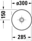 Duravit SIVIDA DuroCast Plus 30 cm-es pultra ültethető mosdó csaplyuk nélkül, matt fehér 2660023200