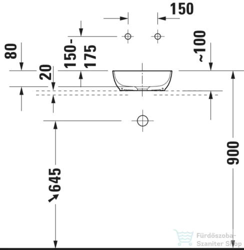 Duravit SIVIDA DuroCast Plus 30 cm-es pultra ültethető mosdó csaplyuk nélkül, matt fehér/matt halványzöld 266002FH00