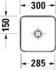 Duravit SIVIDA DuroCast Plus 30x30 cm-es pultra ültethető mosdó csaplyuk nélkül, matt fehér 2660033200