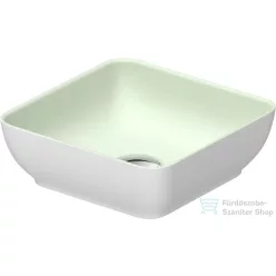   Duravit SIVIDA DuroCast Plus 30x30 cm-es pultra ültethető mosdó csaplyuk nélkül, matt halványzöld/matt fehér 266003FG00