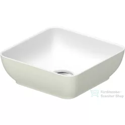   Duravit SIVIDA DuroCast Plus 30x30 cm-es pultra ültethető mosdó csaplyuk nélkül, matt fehér/matt halványzöld 266003FH00