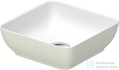 Duravit SIVIDA DuroCast Plus 30x30 cm-es pultra ültethető mosdó csaplyuk nélkül, matt fehér/matt halványzöld 266003FH00