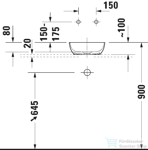 Duravit SIVIDA DuroCast Plus 30x30 cm-es pultra ültethető mosdó csaplyuk nélkül, matt fehér/matt halványzöld 266003FH00