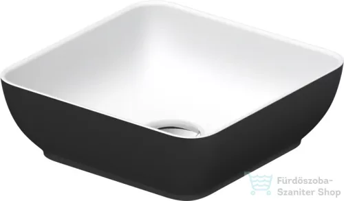 Duravit SIVIDA DuroCast Plus 30x30 cm-es pultra ültethető mosdó csaplyuk nélkül, matt sötétszürke/matt fehér 266003FI00