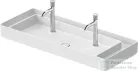 Duravit BENTO STARCK BOX 114x46 cm-es pultra ültethető, csiszolt aljú mosdó 2 csaplyukkal, HygieneGlaze mázzal, matt fehér 2660113272