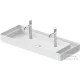Duravit BENTO STARCK BOX 114x46 cm-es pultra ültethető, csiszolt aljú mosdó 2 csaplyukkal, HygieneGlaze mázzal, matt fehér 2660113272