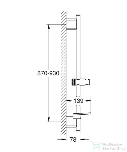 Grohe RAINSHOWER Smartactive 90 cm-es polcos zuhanyrúd,Cool Sunrise 26603GL0