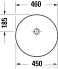Duravit VITRIUM DuroCast UltraResist 46 cm-es pultra ültethető mosdó csaplyuk nélkül, matt fehér 2661463279