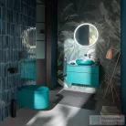 Duravit VITRIUM DuroCast UltraResist 46 cm-es pultra ültethető mosdó csaplyuk nélkül, matt olajkék 266146HA79