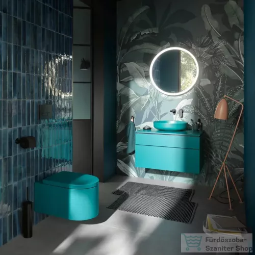 Duravit VITRIUM DuroCast UltraResist 46 cm-es pultra ültethető mosdó csaplyuk nélkül, matt olajkék 266146HA79