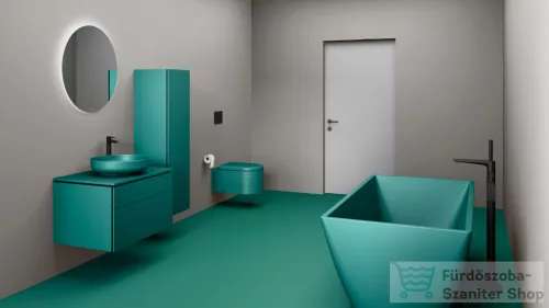 Duravit VITRIUM DuroCast UltraResist 46 cm-es pultra ültethető mosdó csaplyuk nélkül, matt olajkék 266146HA79