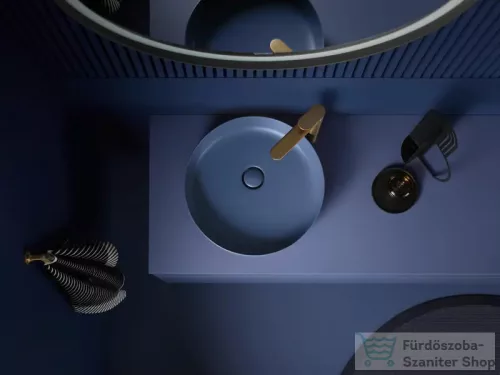 Duravit VITRIUM DuroCast UltraResist 46 cm-es pultra ültethető mosdó csaplyuk nélkül, matt bizánci kék 266146HB79