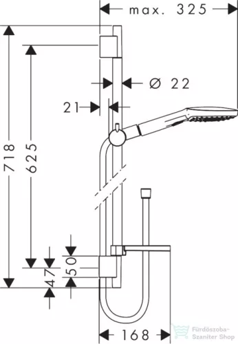 Hansgrohe Raindance Select 120 EcoSmart / Unica'S Puro zuhanyszett 0,65 m, fehér króm 26622400