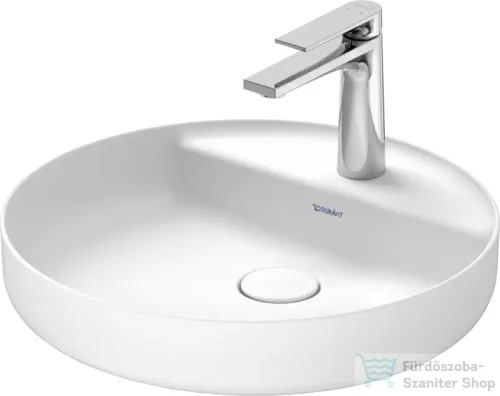 Duravit VITRIUM DuroCast UltraResist 46 cm-es pultra ültethető mosdó 1 csaplyukkal, matt fehér 2662463271