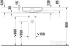 Duravit VITRIUM DuroCast UltraResist 46 cm-es pultra ültethető mosdó 1 csaplyukkal, matt fehér 2662463271