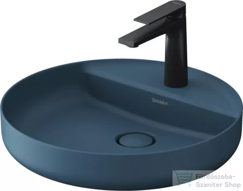 Duravit VITRIUM DuroCast UltraResist 46 cm-es pultra ültethető mosdó 1 csaplyukkal, matt bizánci kék 266246HB71