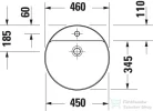 Duravit VITRIUM DuroCast UltraResist 46 cm-es pultra ültethető mosdó 1 csaplyukkal, matt fahéj 266246HC71