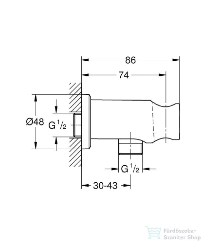 Grohe Rainshower zuhanytartó gégecső csatlakozóval,Hard Graphite 26659A00