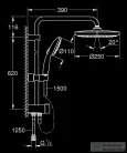Grohe VITALIO START SYSTEM FLEX 250 zuhanyrendszer csaptelep nélkül,matt fekete 266802431