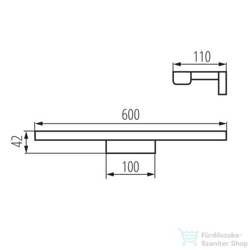 Sapho KANLUX ASTEN LED lámpa, 12W, 600x42x110mm, króm (26681)