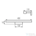 Sapho KANLUX ASTEN LED lámpa, 8W, 400x42x110mm, matt fekete (26683)