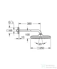 Grohe TEMPESTA 250 Cube fejzuhany 38 cm-es zuhanykarral,Króm 26687000