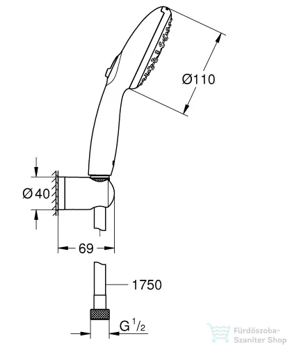 Grohe VITALIO START 110 zuhanyszett 3 funkciós fejjel,króm 26769001