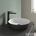 Duravit SIVIDA mosdó+82 cm-es pult kombináció Sivida bútorhoz, matt szatén fehér/matt sötétszürke 268001FI00