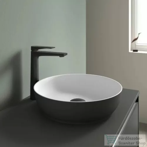 Duravit SIVIDA mosdó+82 cm-es pult kombináció Sivida bútorhoz, matt szatén fehér/matt sötétszürke 268001FI00