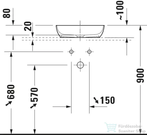 Duravit SIVIDA 2 db mosdó+141 cm-es pult kombináció Sivida bútorhoz, matt szatén fehér 2680043200