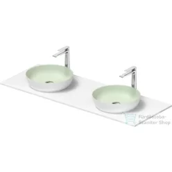   Duravit SIVIDA 2 db mosdó+141 cm-es pult kombináció Sivida bútorhoz, matt halványzöld/matt szatén fehér 268004FG00