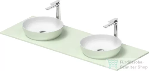 Duravit SIVIDA 2 db mosdó+141 cm-es pult kombináció Sivida bútorhoz, matt szatén fehér/matt halványzöld 268004FH00