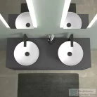 Duravit SIVIDA 2 db mosdó+141 cm-es pult kombináció Sivida bútorhoz, matt szatén fehér/matt sötétszürke 268004FI00