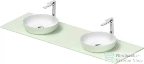 Duravit SIVIDA 2 db mosdó+161 cm-es pult kombináció Sivida bútorhoz, matt szatén fehér/matt halványzöld 268005FH00
