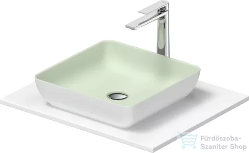Duravit SIVIDA 40x40 cm-es mosdó+62 cm-es pult kombináció Sivida bútorhoz, matt halványzöld/matt szatén fehér 268006FG00
