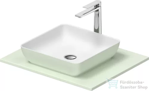 Duravit SIVIDA 40x40 cm-es mosdó+62 cm-es pult kombináció Sivida bútorhoz, matt szatén fehér/matt halványzöld 268006FH00