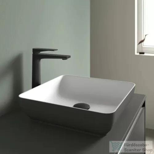 Duravit SIVIDA 40x40 cm-es mosdó+82 cm-es pult kombináció Sivida bútorhoz, matt szatén fehér/matt sötétszürke 268007FI00
