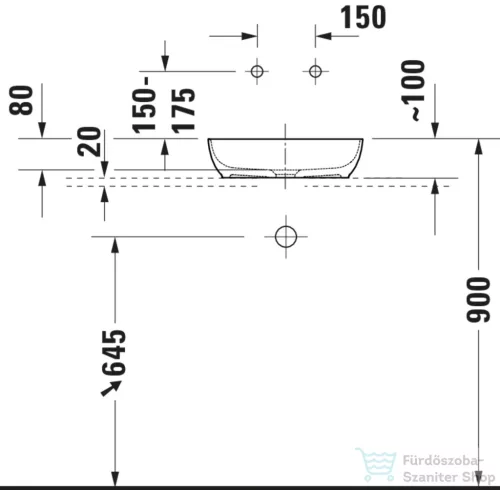 Duravit SIVIDA 40x40 mosdó+102 cm-es pult kombináció Sivida bútorhoz, matt szatén fehér 2680083200