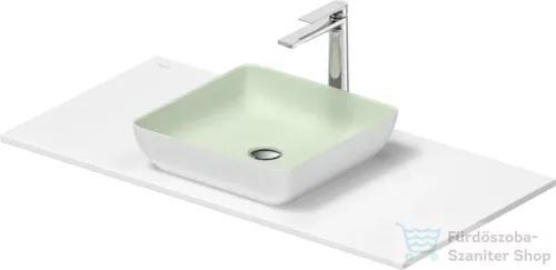 Duravit SIVIDA 40x40 mosdó+102 cm-es pult kombináció Sivida bútorhoz, matt halványzöld/matt szatén fehér 268008FG00