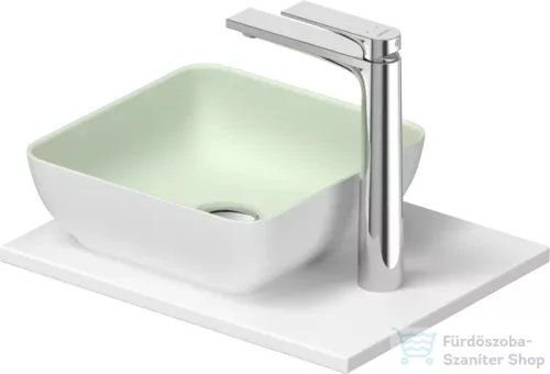 Duravit SIVIDA 30x30 cm-es mosdó+41 cm-es pult kombináció Sivida bútorhoz, matt halványzöld/ matt szatén fehér 268023FG00