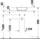 Duravit SIVIDA 30x30 cm-es mosdó+41 cm-es pult kombináció Sivida bútorhoz, matt halványzöld/ matt szatén fehér 268023FG00