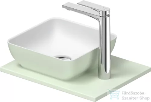 Duravit SIVIDA 30x30 cm-es mosdó+41 cm-es pult kombináció Sivida bútorhoz, matt szatén fehér/matt halványzöld 268023FH00