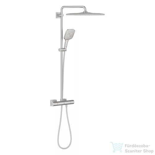Grohe Rainshower SmartActive 310 Cube termosztátos zuhanyrendszer, SuperSteel 26837DC0