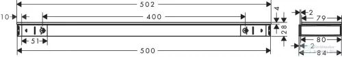 Hansgrohe RAINFINITY 500 polc,szálcsiszolt fekete króm 26844340